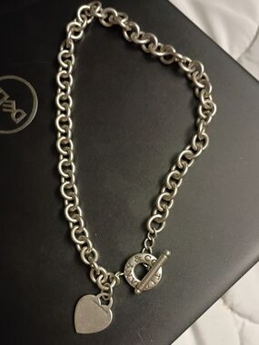 Tiffany & Co. Sterling Silver Heart Toggle Necklace